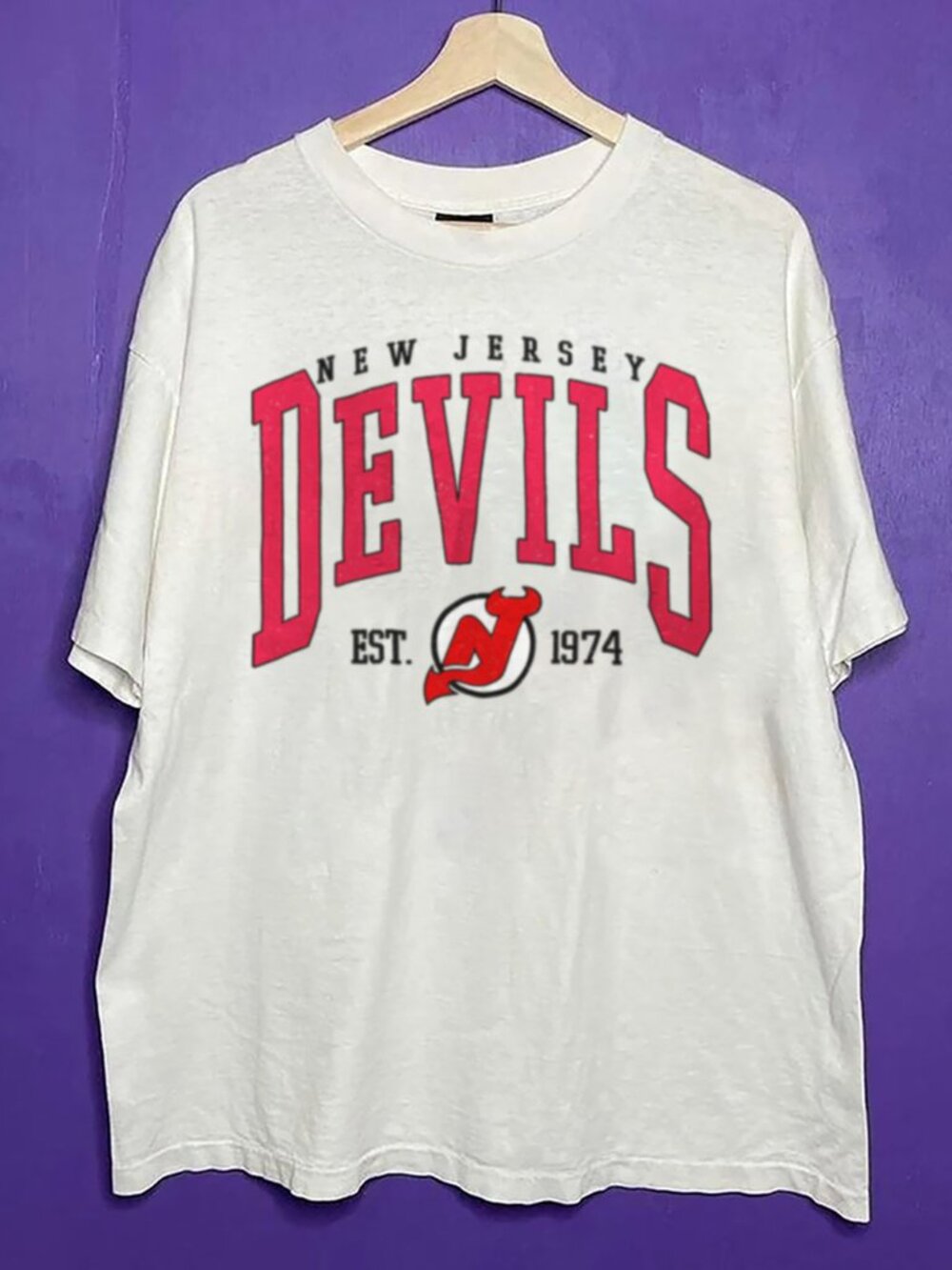 1974 Vintage New Jersey Devils Hockey Logo Shirt, NJ Hockey Fan Men Women Shirt